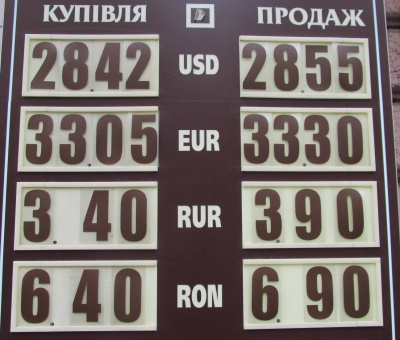 Курс валют у Чернівцях на 30 жовтня