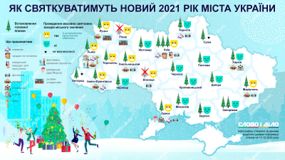 Які міста України поряд з Чернівцями не відзначатимуть Новий рік через епідемію – інфографіка