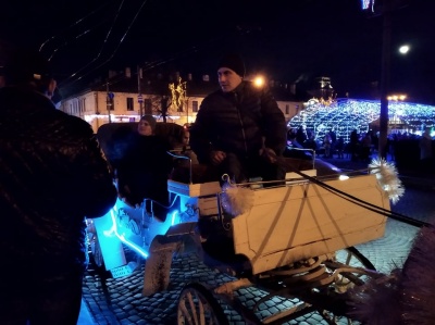 У Чернівцях довкола головної ялинки міста катаються на конях – фото