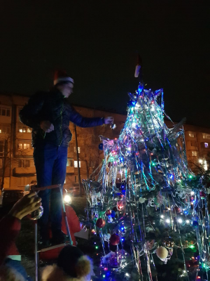 Мешканці бульвару Героїв Крут самі організували собі новорічну ялинку - фото