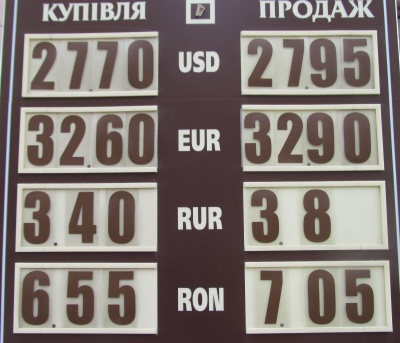 Курс валют у Чернівцях на 26 березня