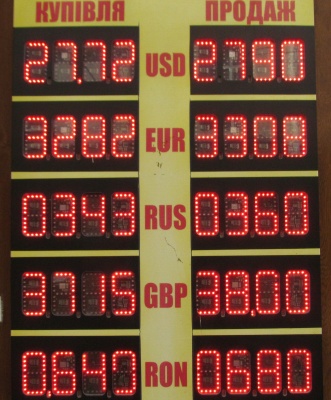 Курс валют у Чернівцях на 13 квітня