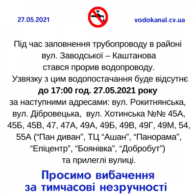 У Чернівцях сьогодні без води майже десяток торгових центрів